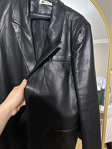 Deri blazer ceket - Görsel 3