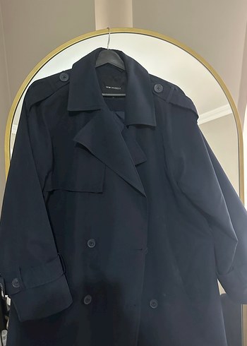 Lcw modest lacivert kruvaze trenç kot - Görsel 2