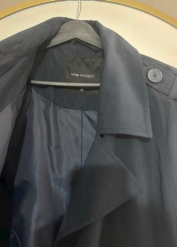 Lcw modest lacivert kruvaze trenç kot - Görsel 3