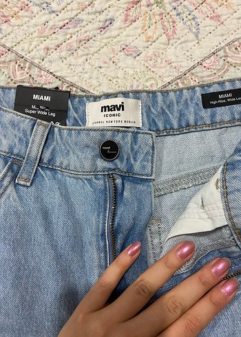 27 Beden mavi Renk Mavi miami jean süper wide leg