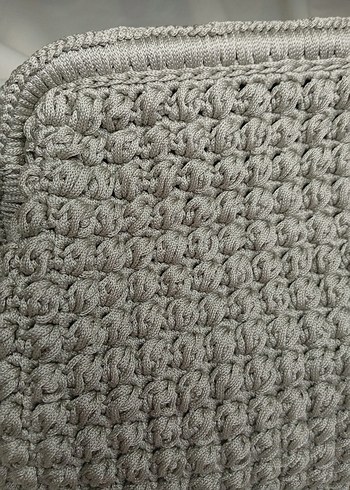 Gri Örgü Kadın Portföy Çanta - Görsel 3