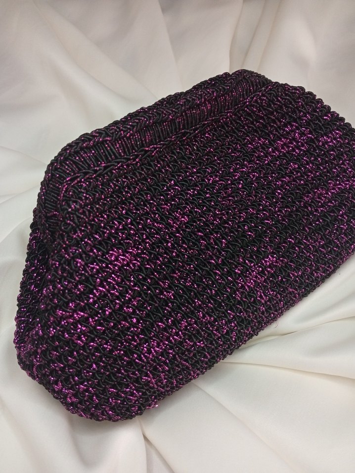 Mor Örgü Kadın Portföy Çanta - Görsel 2