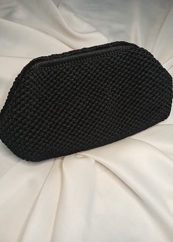 Siyah Örgü Kadın Portföy Çanta - Görsel 5