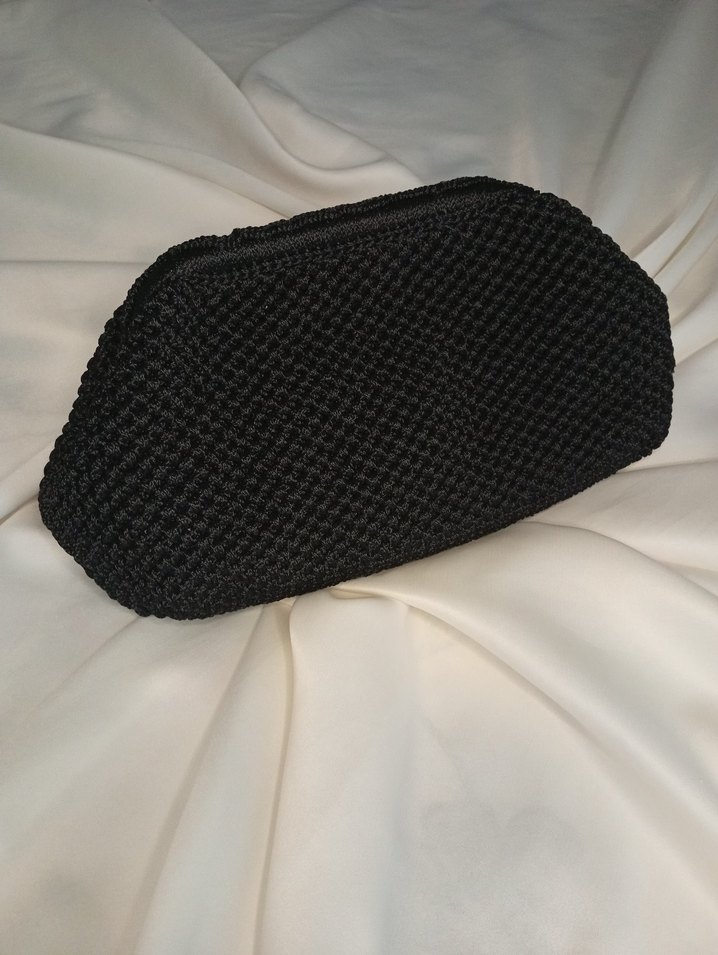 Siyah Örgü Kadın Portföy Çanta - Görsel 3