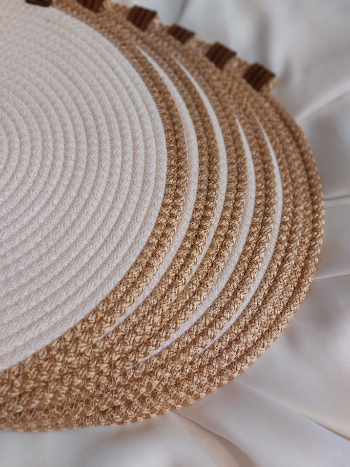 Bej Bohem Tarzda Yuvarlak Amerikan Servisi - Görsel 3