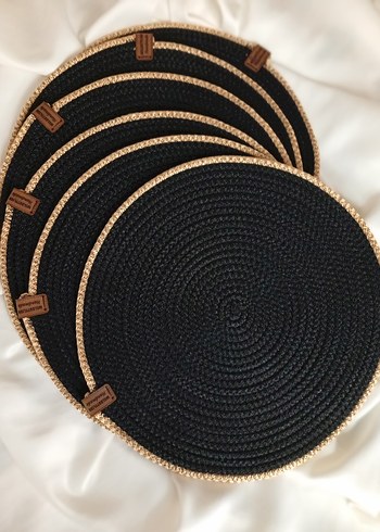Siyah Bohem Yuvarlak Amerikan Servis - Görsel 3