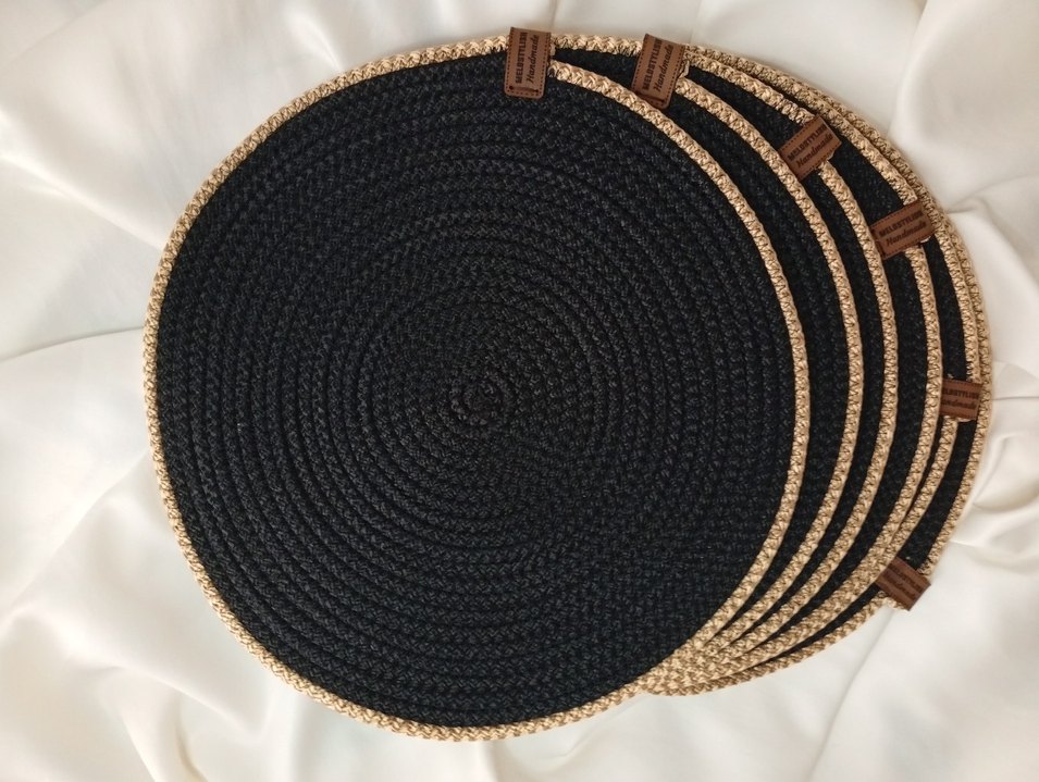 Siyah Bohem Yuvarlak Amerikan Servis - Görsel 2