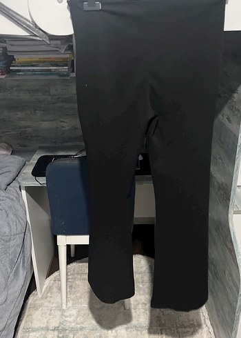 Siyah Kadın Midi İspanyol Paça Pantolon - Görsel 3