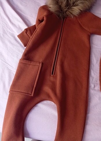 Kahverengi Kürklü Bebek Kayak Tulumu - Görsel 2