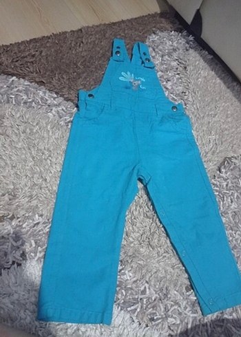 Turkuaz Nakışlı Erkek Çocuk Salopet - Görsel 2