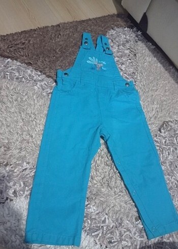 Turkuaz Nakışlı Erkek Çocuk Salopet - Görsel 3