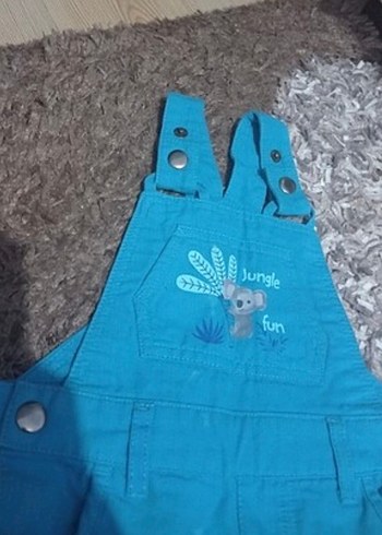 Turkuaz Nakışlı Erkek Çocuk Salopet - Görsel 5