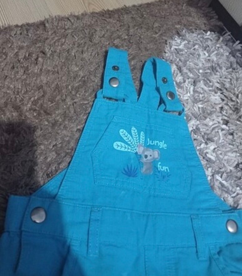 Turkuaz Nakışlı Erkek Çocuk Salopet - Görsel 5