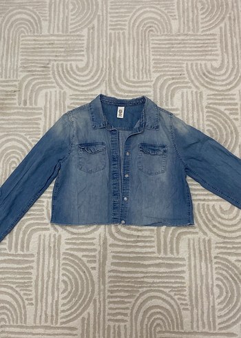 Diğer Mavi Denim Crop Ceket