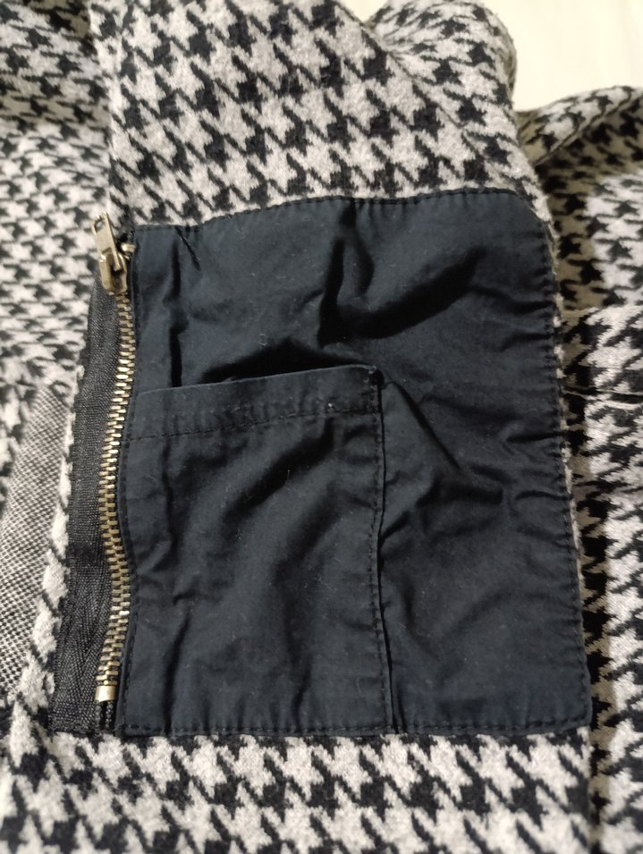 Gri Desenli kapşonlu  erkek Ceket - Görsel 4