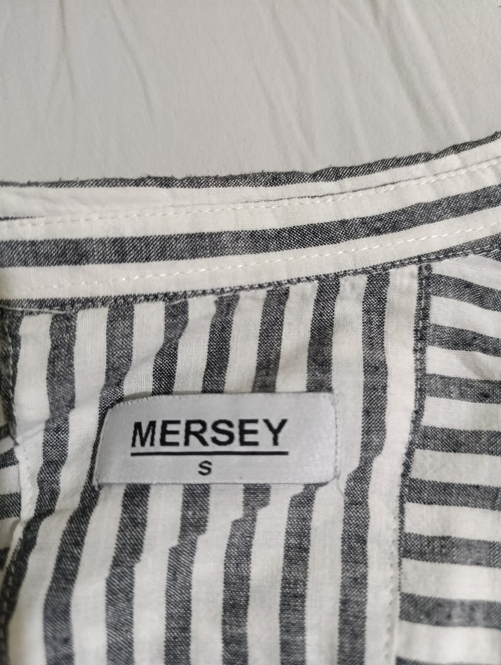 Gri Çizgili Uzun Kollu  Gömlek - Görsel 3