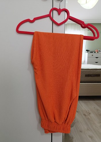 Diğer Turuncu Rahat Kadın Kumaş Pantolon