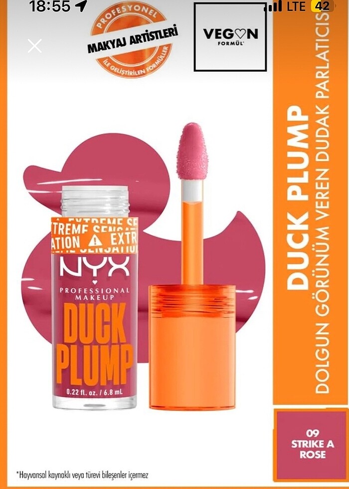 NYX DUCK PLUMP DUDAK DOLGUNLAŞTIRICISI - 09 STRİKE A ROSE - Görsel 2