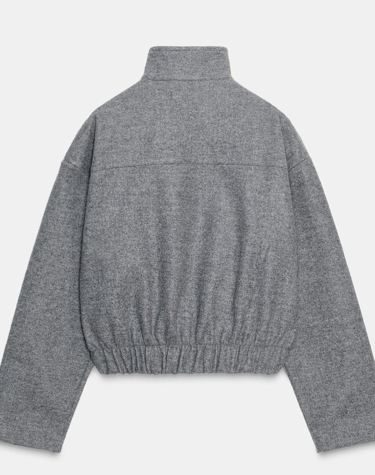 Zara Yumuşak Bomber Dik Yaka Ceket Kadın - Görsel 3