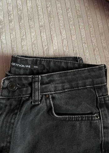 Kadın Siyah Normal Boy Denim Jean - Görsel 2