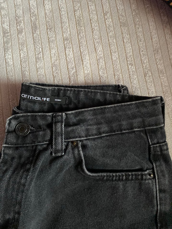 Kadın Siyah Normal Boy Denim Jean - Görsel 2