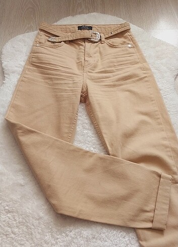 Bej jean pantolon