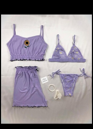 Askılı sortlu pijama takımı