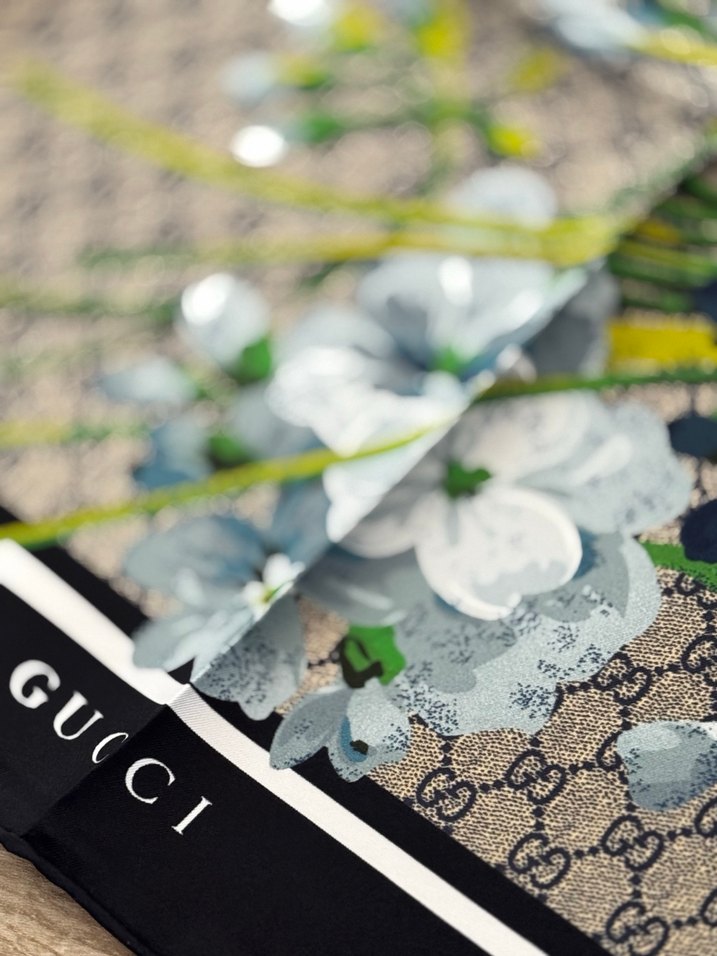 Vintage Detaylı Guccı kalın twıll eşarp - Görsel 4