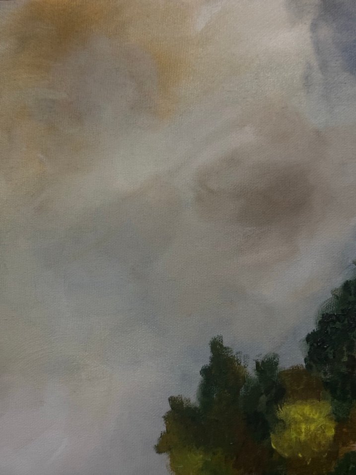 Koyu Tonlarda Doğa Manzarası Yağlı Boya Tablo - Görsel 5