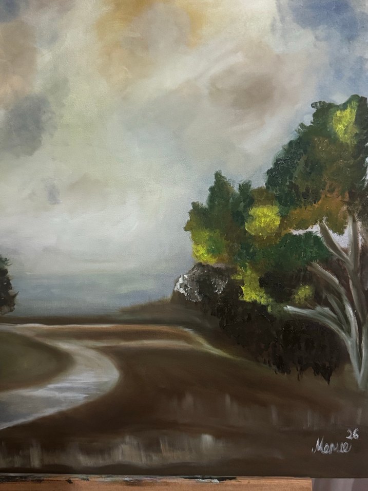 Koyu Tonlarda Doğa Manzarası Yağlı Boya Tablo - Görsel 4