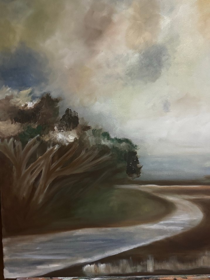 Koyu Tonlarda Doğa Manzarası Yağlı Boya Tablo - Görsel 3