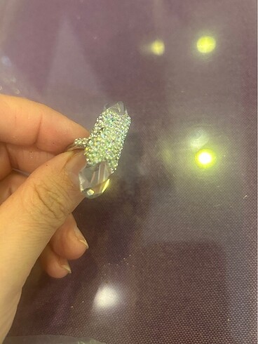 Beden gri Renk Orjinal gerçek swarovski yüzük