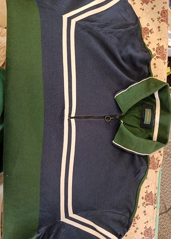 l Beden Erkek Fermuarlı Kısa Kollu Yeşil Sweatshirt