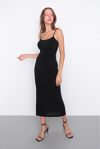 siyah maxi elbise