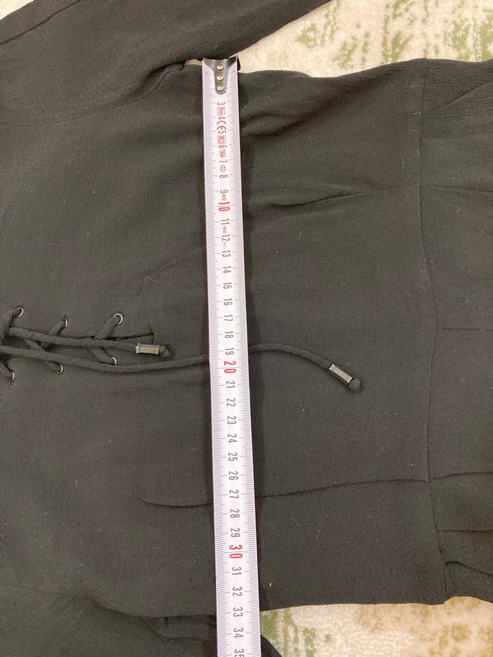 Uzun Kollu Siyah Kadın Tulum - Görsel 5