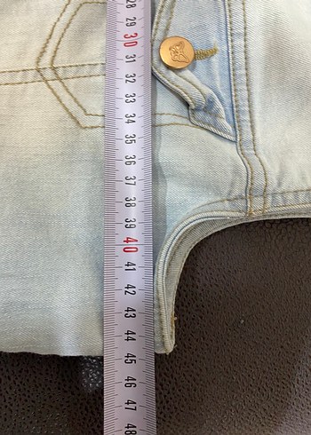 diğer Beden mavi Renk Düğmeli Kolsuz Gri Denim Yelek