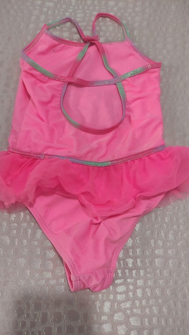 Kız Çocuk Renkli Baskılı Askılı Mayo - Görsel 3