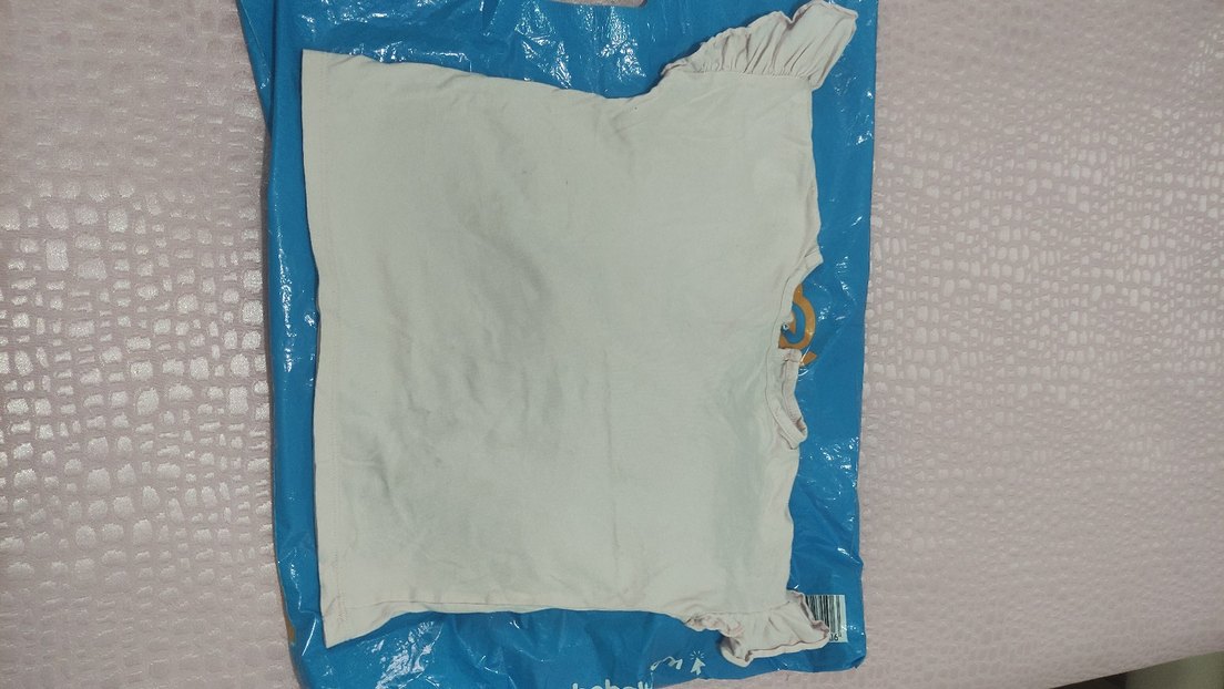 Kız Çocuk Beyaz Keten Tişört - Görsel 2