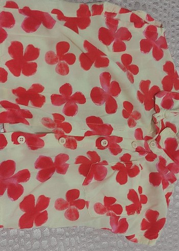 Dantel Detaylı Kırmızı kız çocuk blüz - Görsel 2