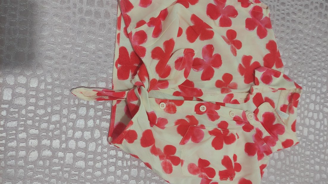 Dantel Detaylı Kırmızı kız çocuk blüz - Görsel 3