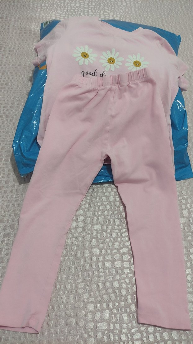 Pembe Uzun Kollu Baskılı Bebek Kıyafet Takımı - Görsel 2