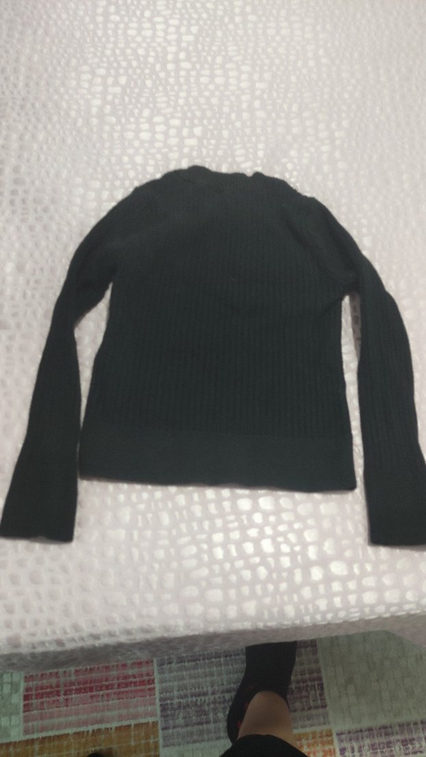 Siyah İnce Triko kız çocuk Kazak - Görsel 3