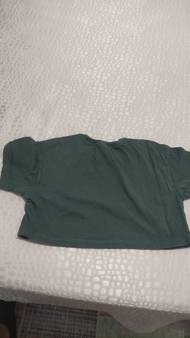 Kız Çocuk Yeşil Baskılı Kısa Kollu Tişört - Görsel 3