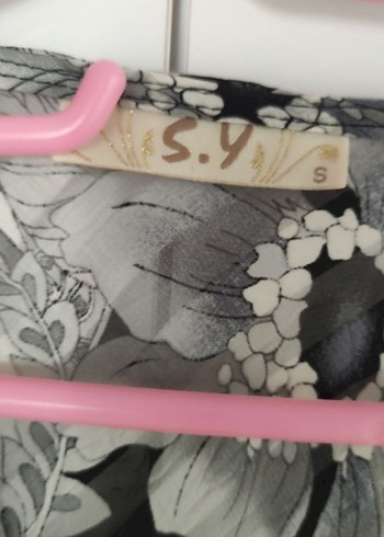 Gri Desenli Kısa Kadın Kimono - Görsel 4