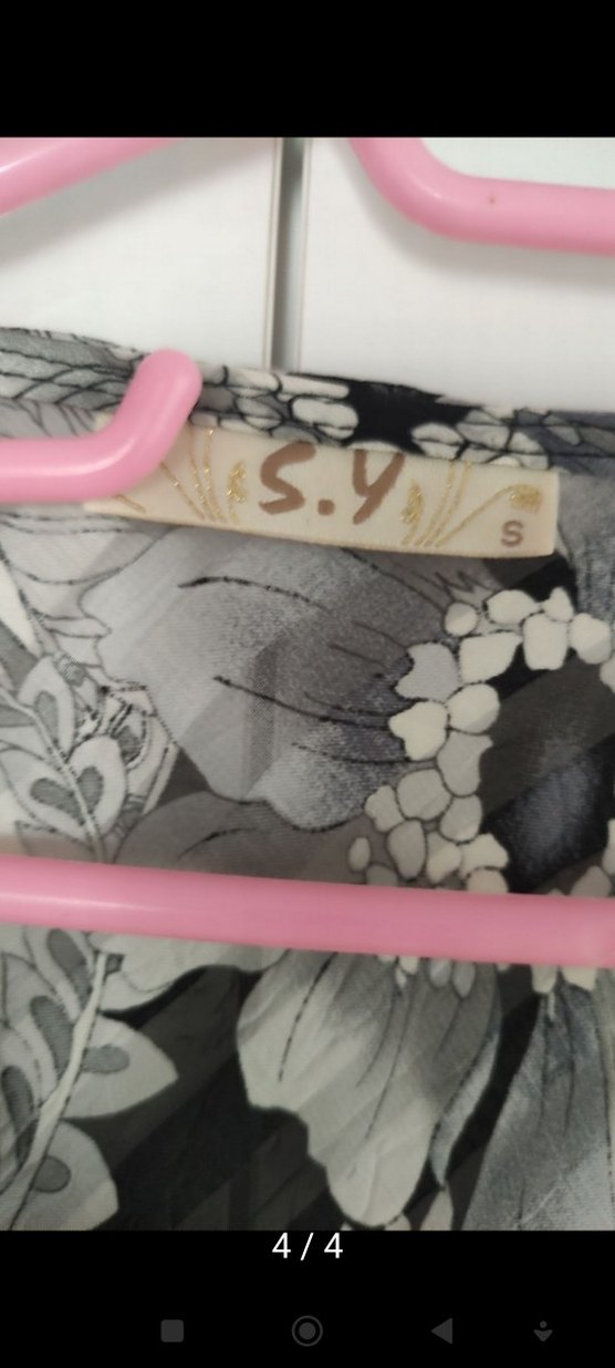 Gri Desenli Kısa Kadın Kimono - Görsel 4