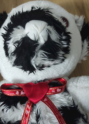 Siyah beyaz peluş oyuncak köpek - Görsel 5