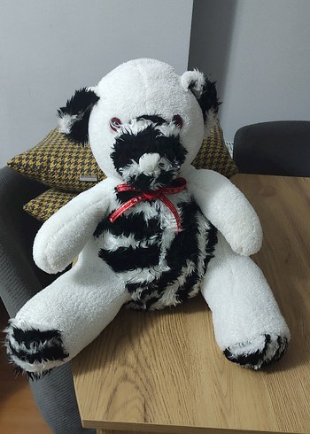 Siyah beyaz peluş oyuncak köpek - Görsel 2