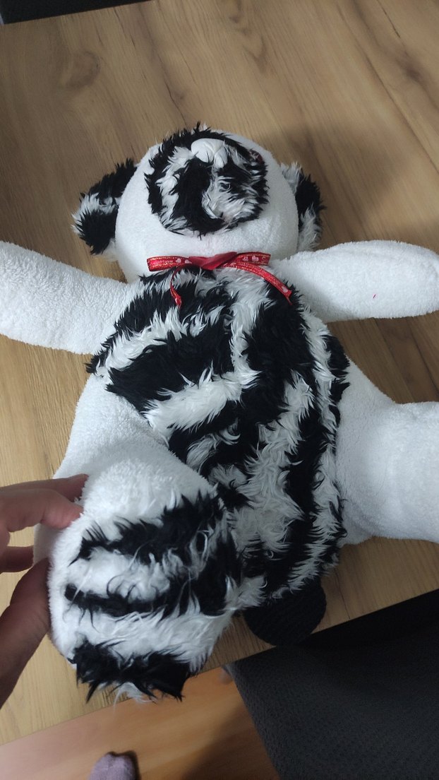 Siyah beyaz peluş oyuncak köpek - Görsel 4