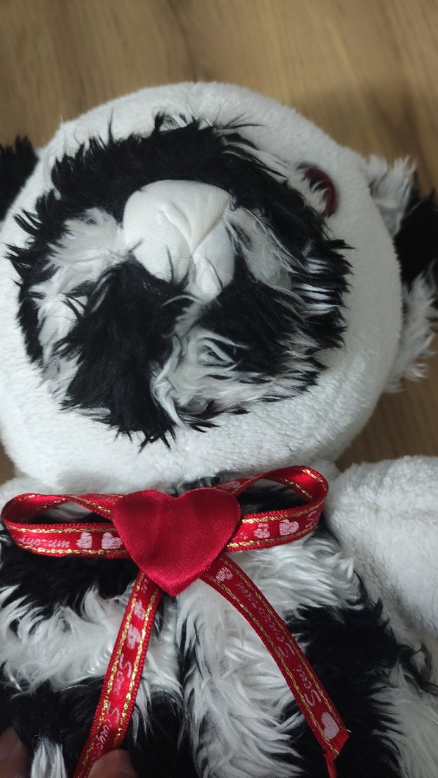 Siyah beyaz peluş oyuncak köpek - Görsel 5