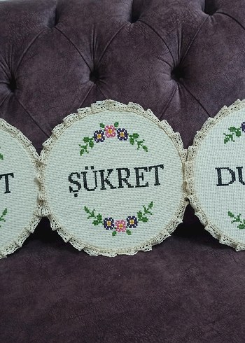 Bohem Çiçekli Nakışlı El Yapımı Duvar Süsü - Görsel 3